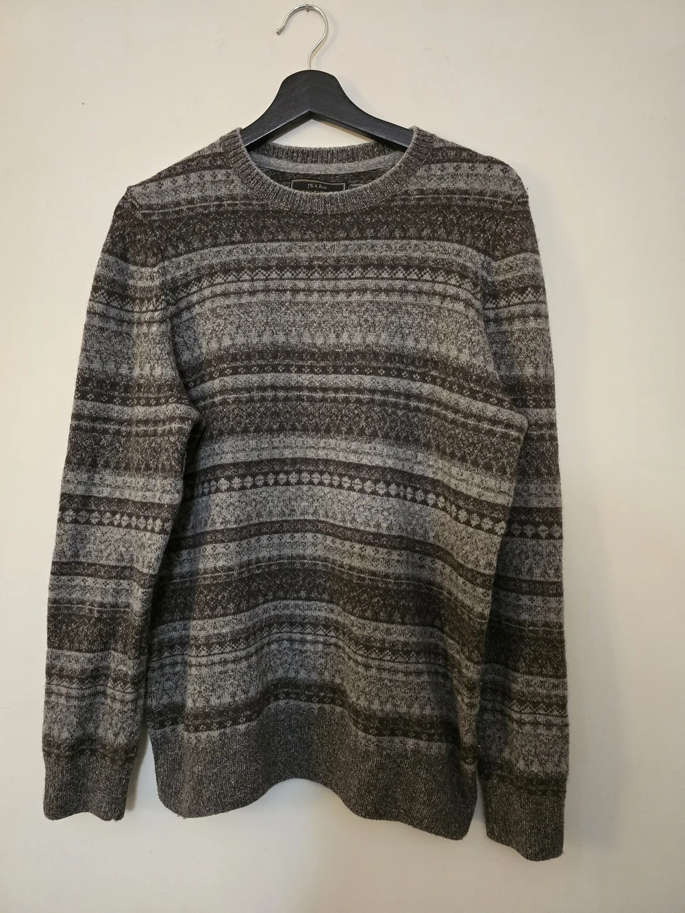 Jos. A. Bank Reserve Wool Mens Fair Isle Crewneck Sweater
